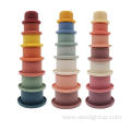 Colorful silicone non toxic stack up cup toy